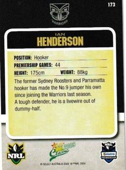 2009 Select Classic #173 Ian Henderson Back